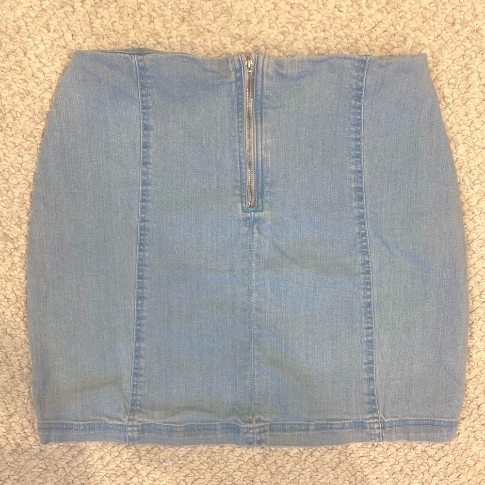 Harper Heritage Denim Blue Skirt with Zipper - Size Medium